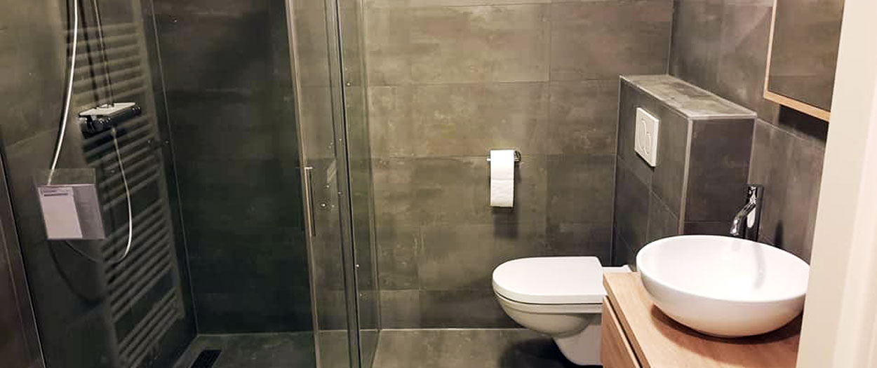 Badkamer met toilet en douche